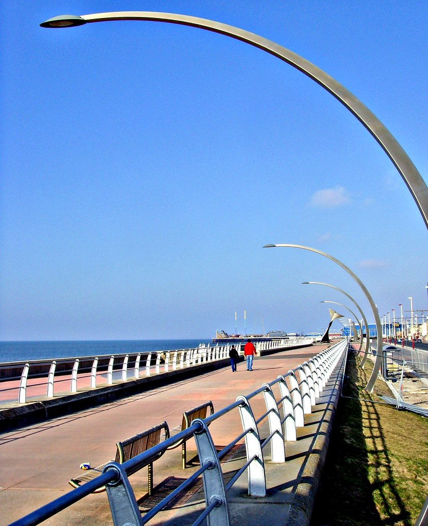 Curved lamps over the prom
