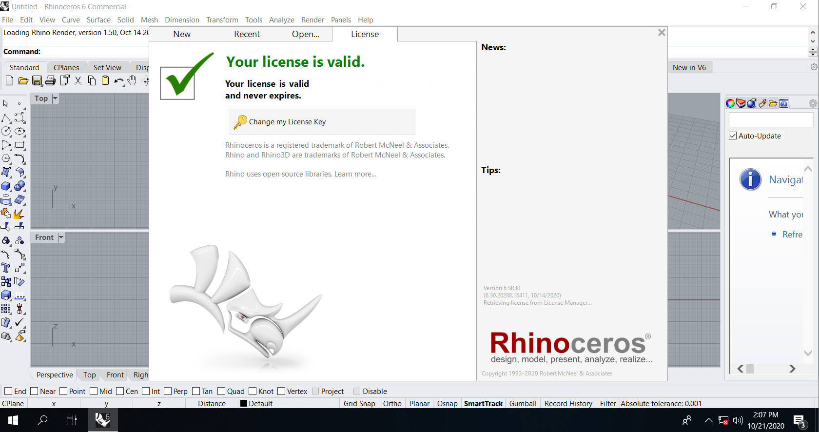 Working with Rhinoceros 6.30 full license