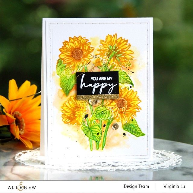 Altenew-Paint-a-Flower-Sunflowers-Woodless Color Pencils-StringArt Die Set