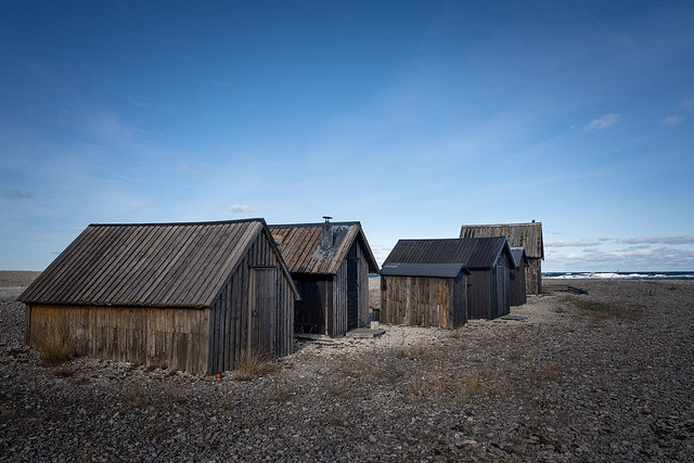 Fishing cabins, Stenstranden, Gotland Sweden