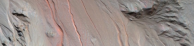 Mars - Bright Gully Flows in Hale Crater