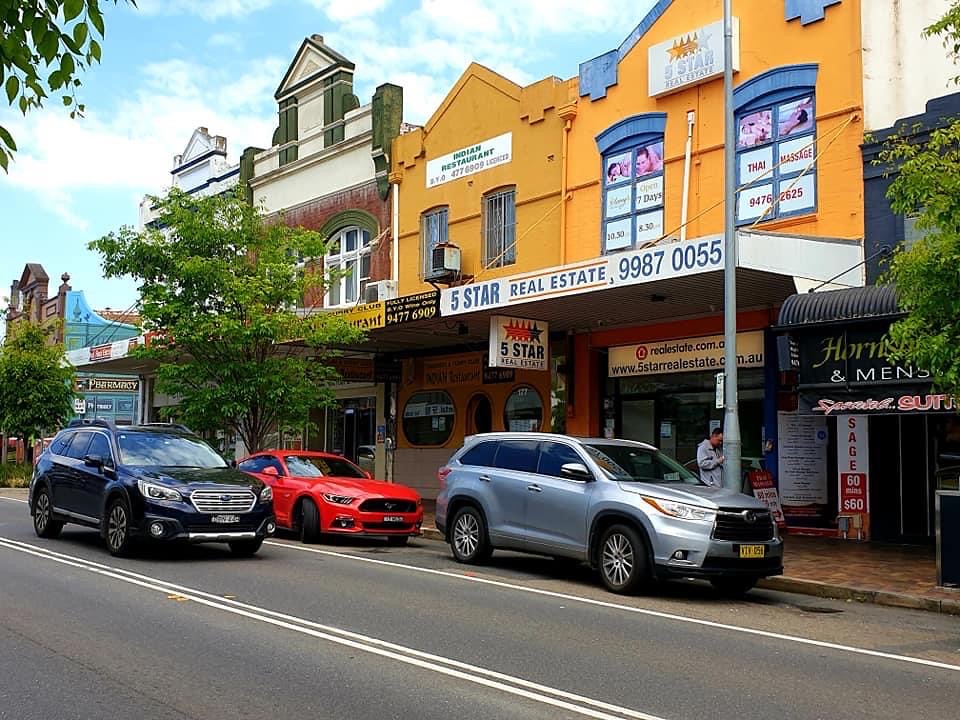 Hornsby, a Northern Sydney suburb and an out door market outside the Westfield Shopping Centre on Thursdays. It retains a village atmosphere.
