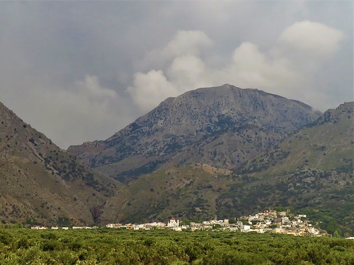 Dark clouds coming down from the mountains.