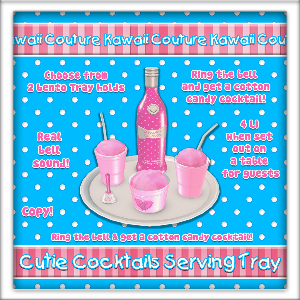 Cutie Cocktails Serving Tray Ad – Pink