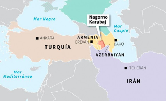 Mapa de Nagorno Karabaj