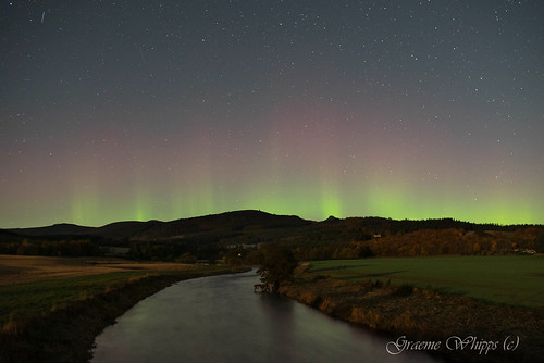 aurora northern lights moonlight night sky autumn aberdeenshire scotland