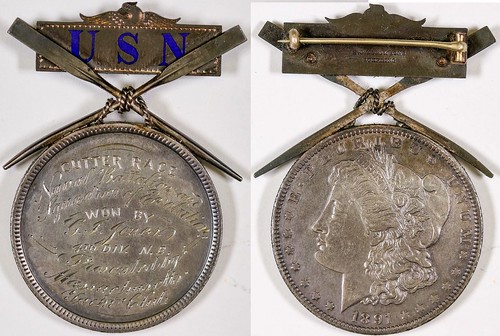 U. S. Navy Mounted 1891 Silver Dollar