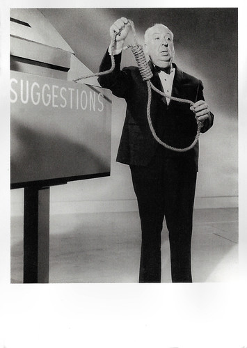 Alfred Hitchcock promoting Rope (1948)