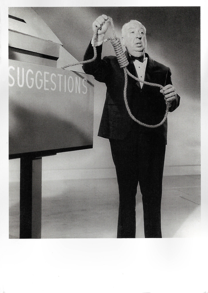 Alfred Hitchcock promoting Rope (1948)