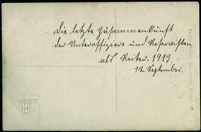 ArchivTappenZ96Album y, Unteroffiziere, Reservisten, Reiter (back), 12. September 1913