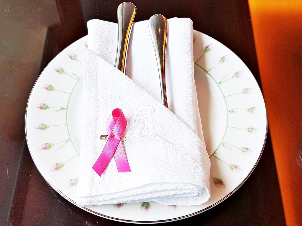 Table Setting With Pink Ribbon