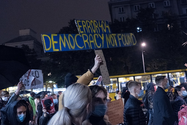 #WomensStrike protest in Warsaw