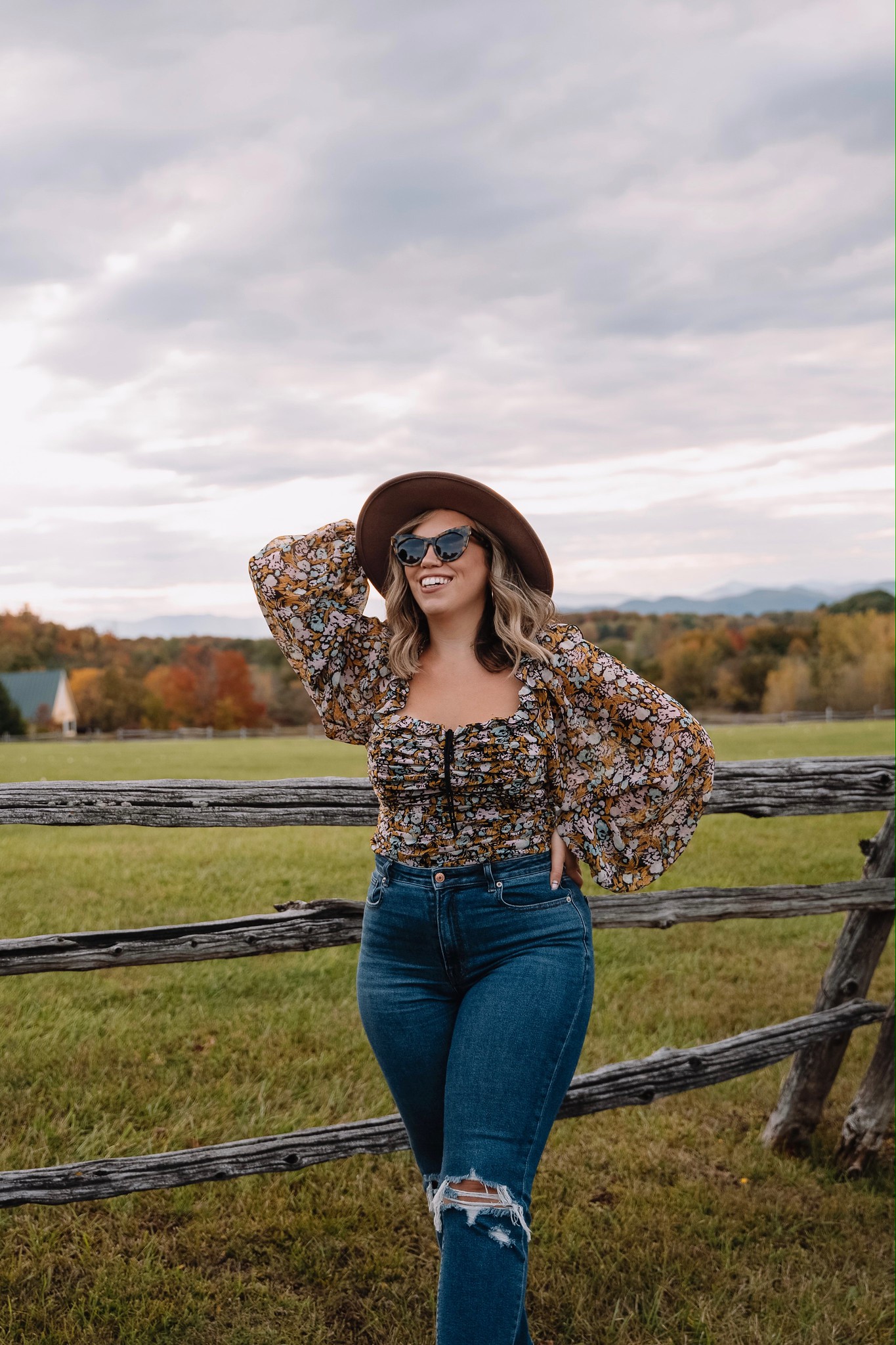 Free People Mabel Printed Blouse | Shelburne Vermont | What to Wear in Vermont in the Fall | Vermont Packing List for Fall | What to Wear in Vermont in October | What to Wear on a Fall Vacation | Fall Outfits