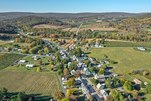 adams county pa pennsylvania orchards town aspers bendersville fall autumn aerial drone apples