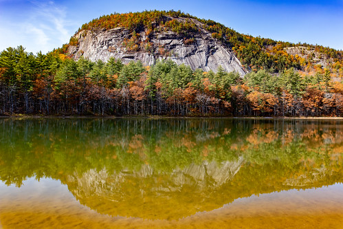travel reflection landscape scenicview autumn fall color mountain cliff adventure canon newhampshire