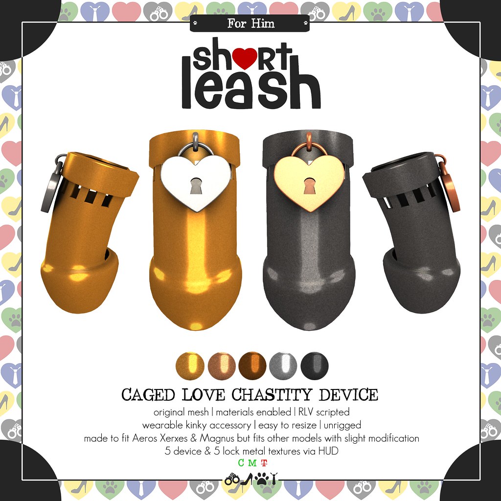 .:Short Leash:. Caged Love Chastity Device