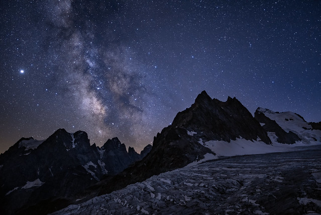 Pelvoux, Voie Lactée, Barre des Ecrins, et Glacier Blanc