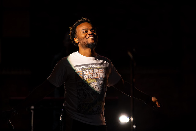 HENDERSONVILLE, TN - SEPTEMBER 14:  Travis Greene rehearses onstage during the 2020 Dove Awards at TBN Studios on September 14, 2020 in Hendersonville, Tennessee.  (Photo by Don Claussen/Trap The Light Photography for Dove Awards)