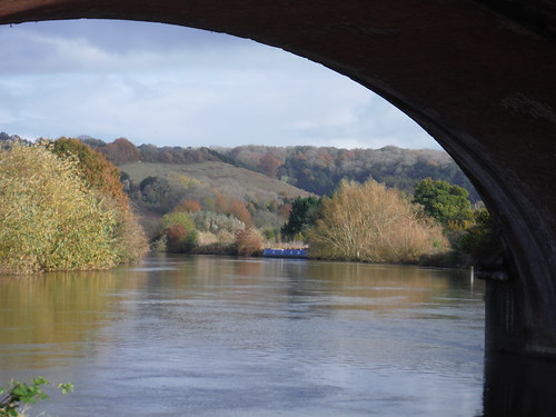 View through Railway Bridge over Thames, near Gatehampton Manor SWC Walk 170 Pangbourne Circular via Goring-on-Thames