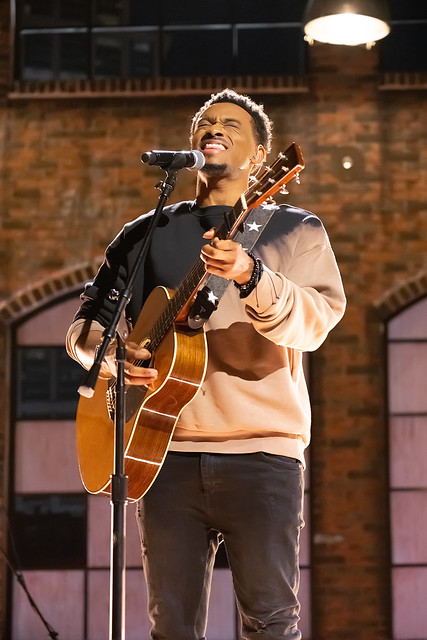 HENDERSONVILLE, TN - SEPTEMBER 16:  Jonathan McReynolds performs onstage during the 2020 Dove Awards at TBN Studios on September 16, 2020 in Hendersonville, Tennessee.  (Photo by Don Claussen/Trap The Light Photography for Dove Awards)