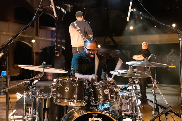HENDERSONVILLE, TN - SEPTEMBER 16:  Jonathan McReynolds & Band performs onstage during the 2020 Dove Awards at TBN Studios on September 16, 2020 in Hendersonville, Tennessee.  (Photo by Don Claussen/Trap The Light Photography for Dove Awards)