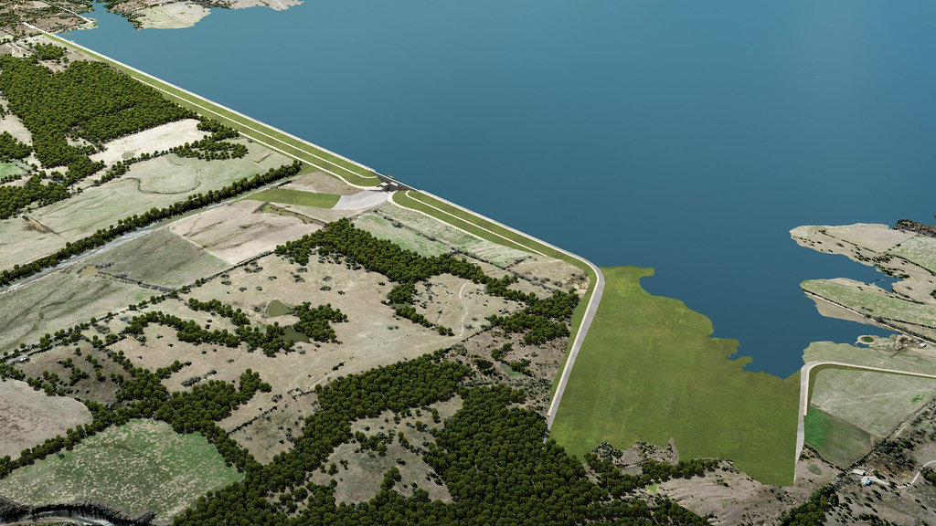 A Rendering of the Future Lake's Dam and Spillway