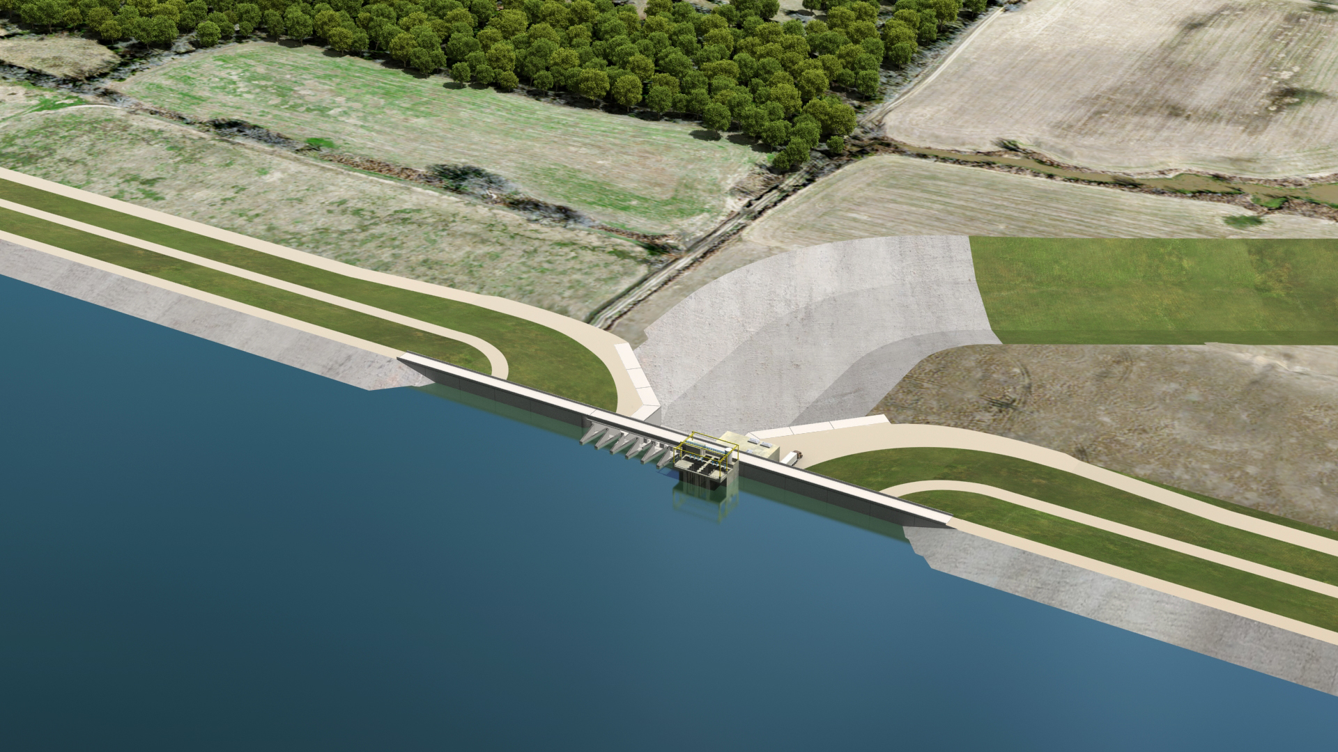 Rendering of the Dam and Spillway