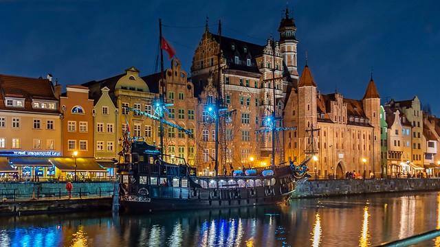 Gdansk, Poland. The Black Pearl Galleon at the Old Town dock