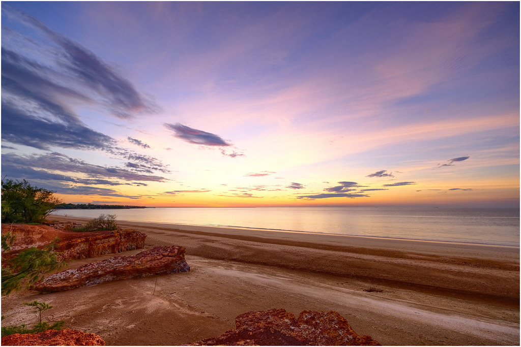 Timor Sea sunset from Dripstone Cliffs, Brinkin, Darwin Harbour, Northern Territory, Australia