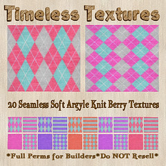 TT 20 Seamless Soft Argyle Knit Berry Timeless Textures