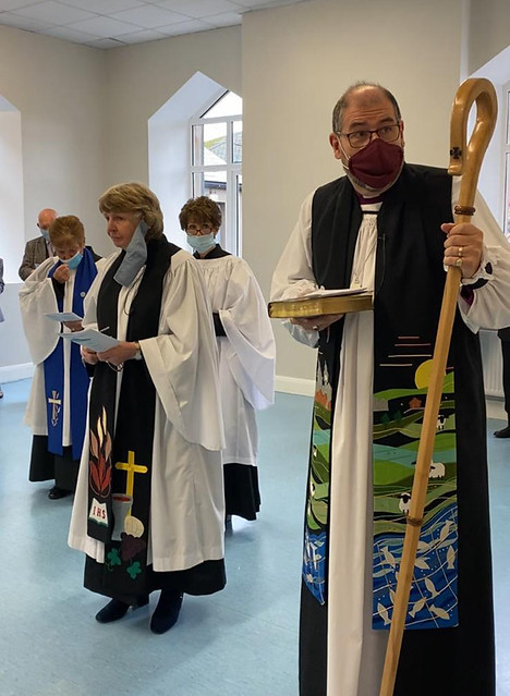 The Bishop of Connor, the Rt Rev George Davison, rededicates St Paul and St Barnabas' refurbished parish hall after the Harvest Thanksgiving Service on October 18.