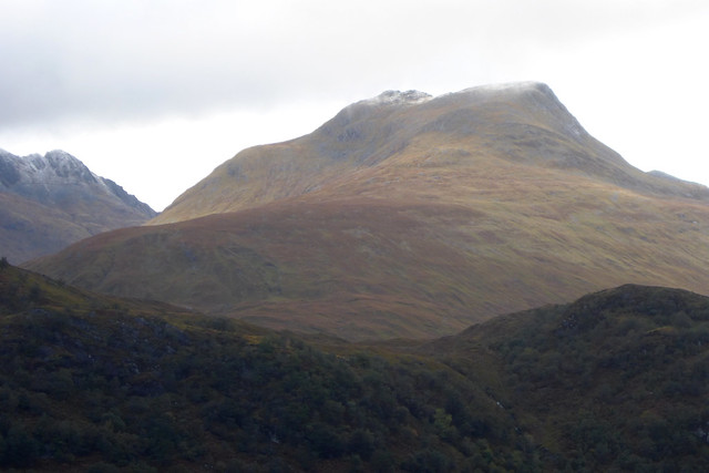 Snow-topped mountains near Kinloch Hourn