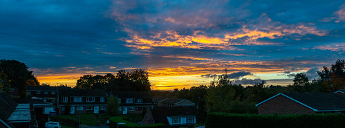 berkshire clouds england littlesandhurst panorama sandhurst sunset uk unitedkingdom crepuscularrays
