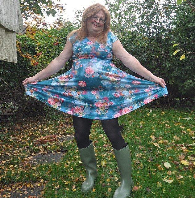 Out in the garden in my new dress