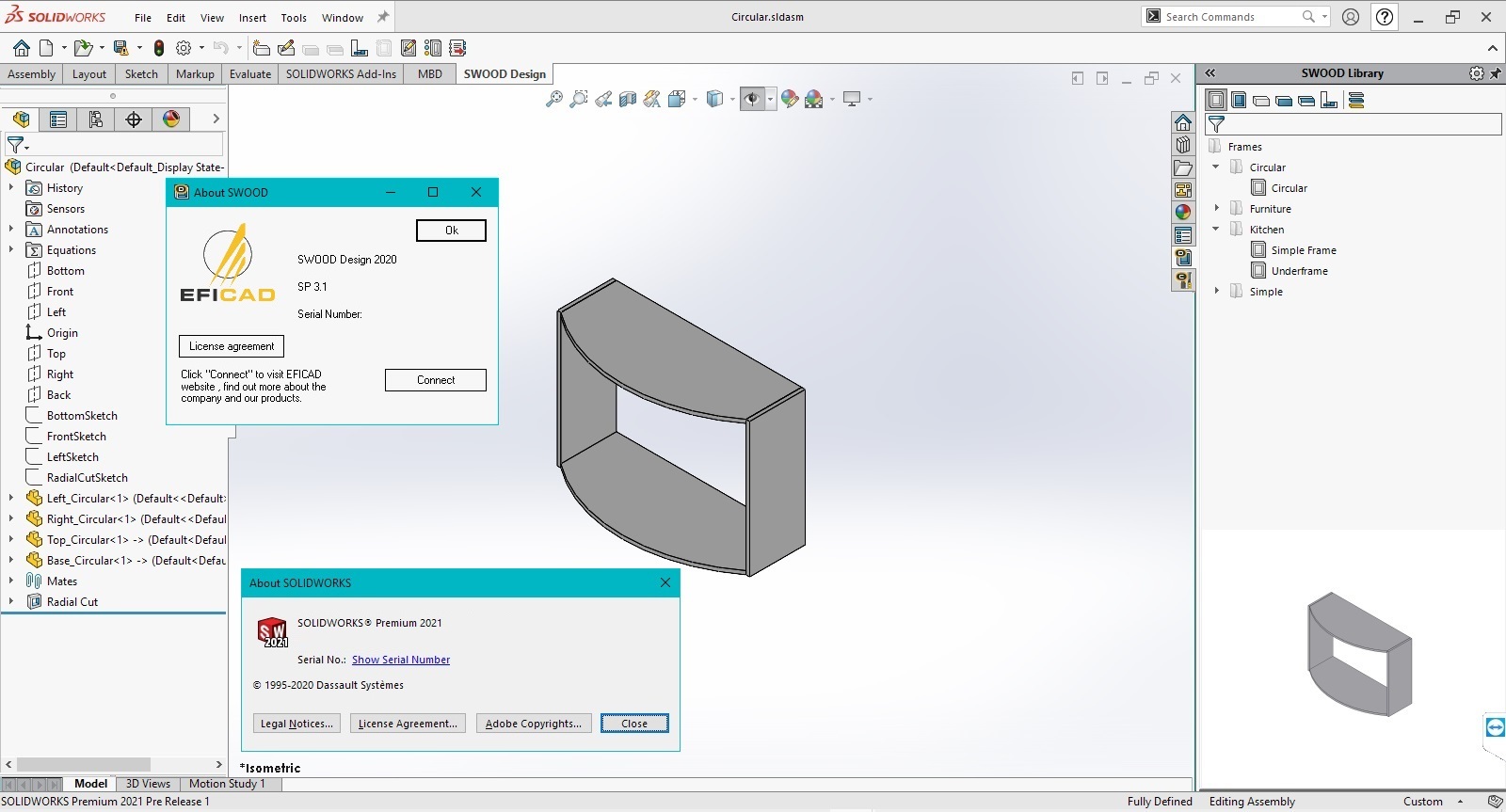 Working with SWOOD Design 2020 SP3.1 for SolidWorks 2021