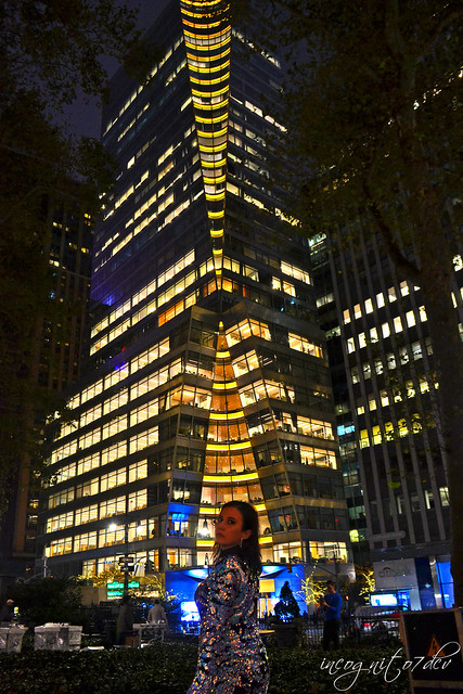 Me & 7 Bryant Park at Night Avenue of the Americas 6th Ave Midtown Manhattan New York City NY P00697 DSC_3594
