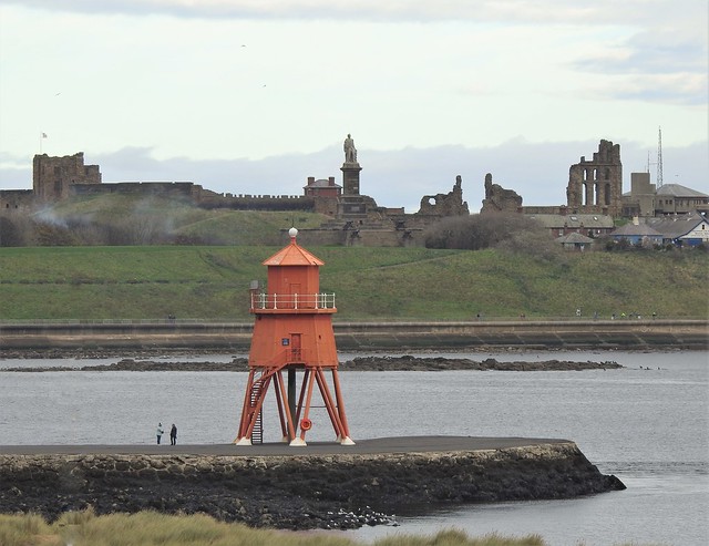 Herd Groyne Lighthouse looking across the Tyne to North Shields