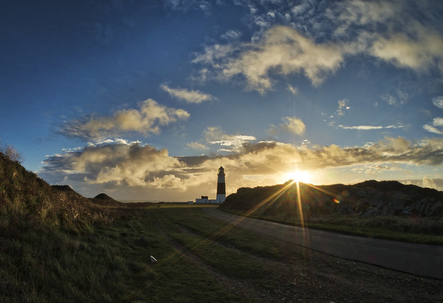Alderney Lighthouse at dawn