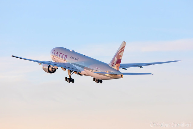 Qatar Airways Boeing 777-2DZ(LR) 'A7-BBE' LMML - 30.10.2020