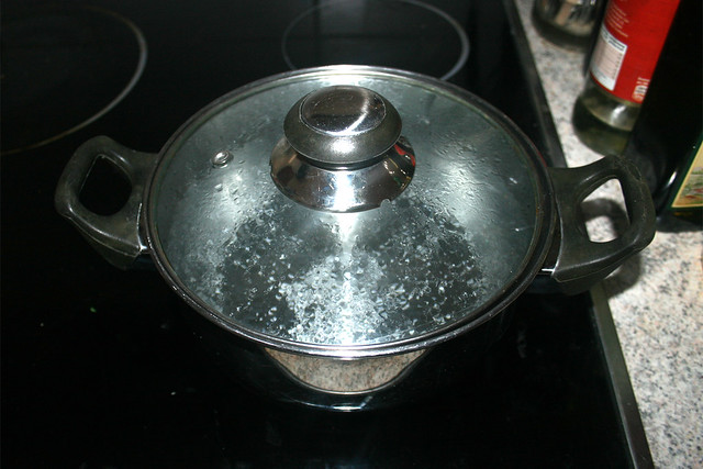01 - Bring water in pot to a boil / Topf mit Wasser aufsetzen