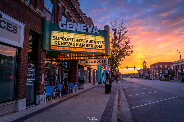 Beautiful Sunrise at the Geneva Theater | Geneva, Illinois