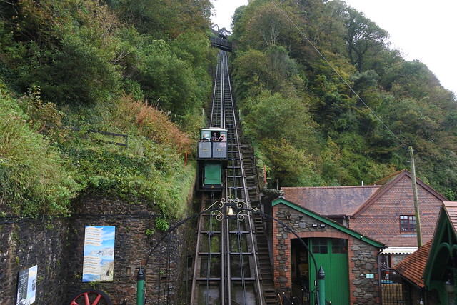 A View up the Lyn & Lynmouth Cliff Railway