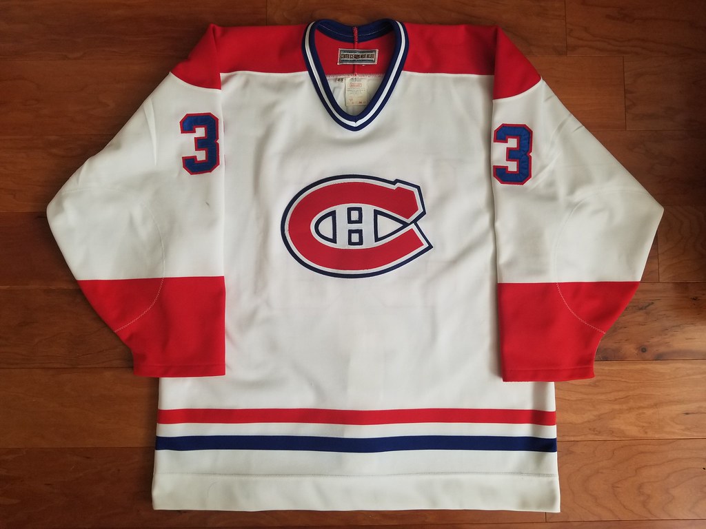 Montreal Canadiens CCM Big Block White Ultrafil - Patrick Roy - Size 48 ...