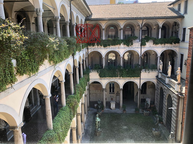 Inner courtyard of the Ambrosian Library (founded in 1609). Milan, Italy.