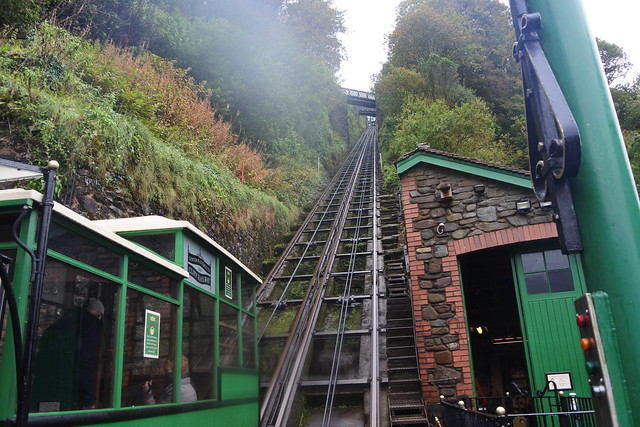 A View up the Lynton & Lynmouth Cliff Railway
