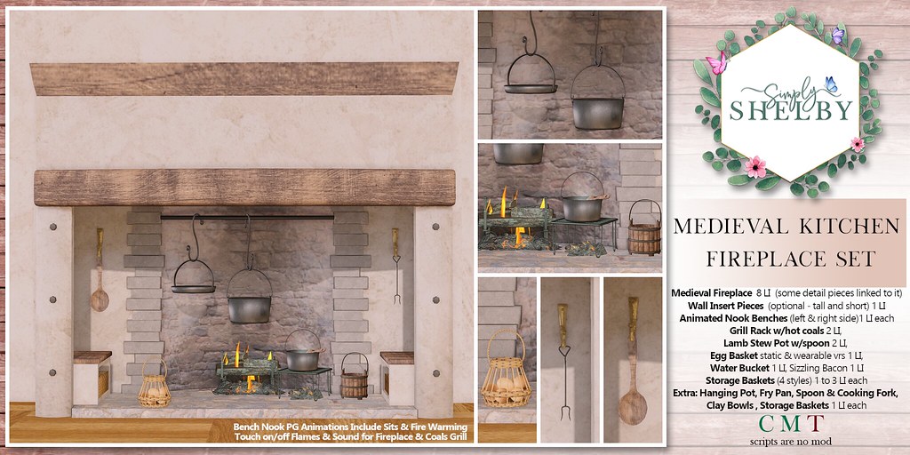 Simply Shelby Medieval Kitchen Fireplace Set PG Rated