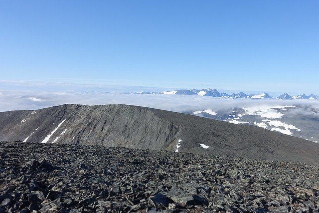 Rassebautastjåkka's middle summit 1693meter.