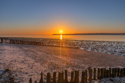 seascape beach lepe hampshire sunrise