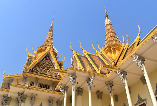 Phnom Penh royal palace roofs