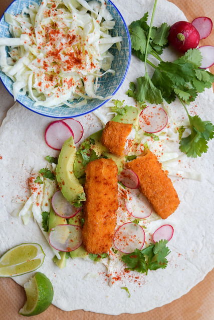 Fish Finger Taco Wraps with Lime Coleslaw